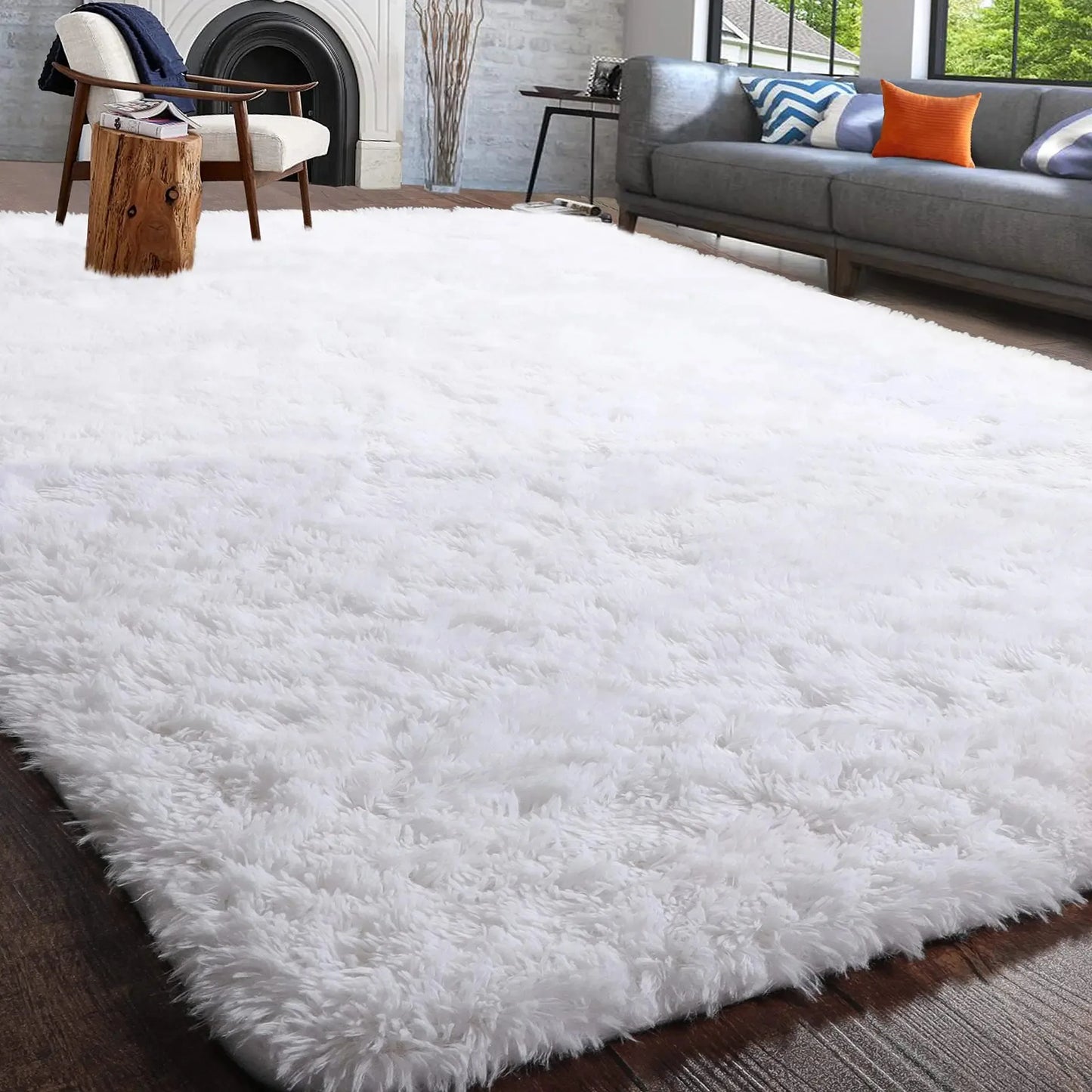 Aubusson Fluffy Area Rug For Bedroom And Living Room