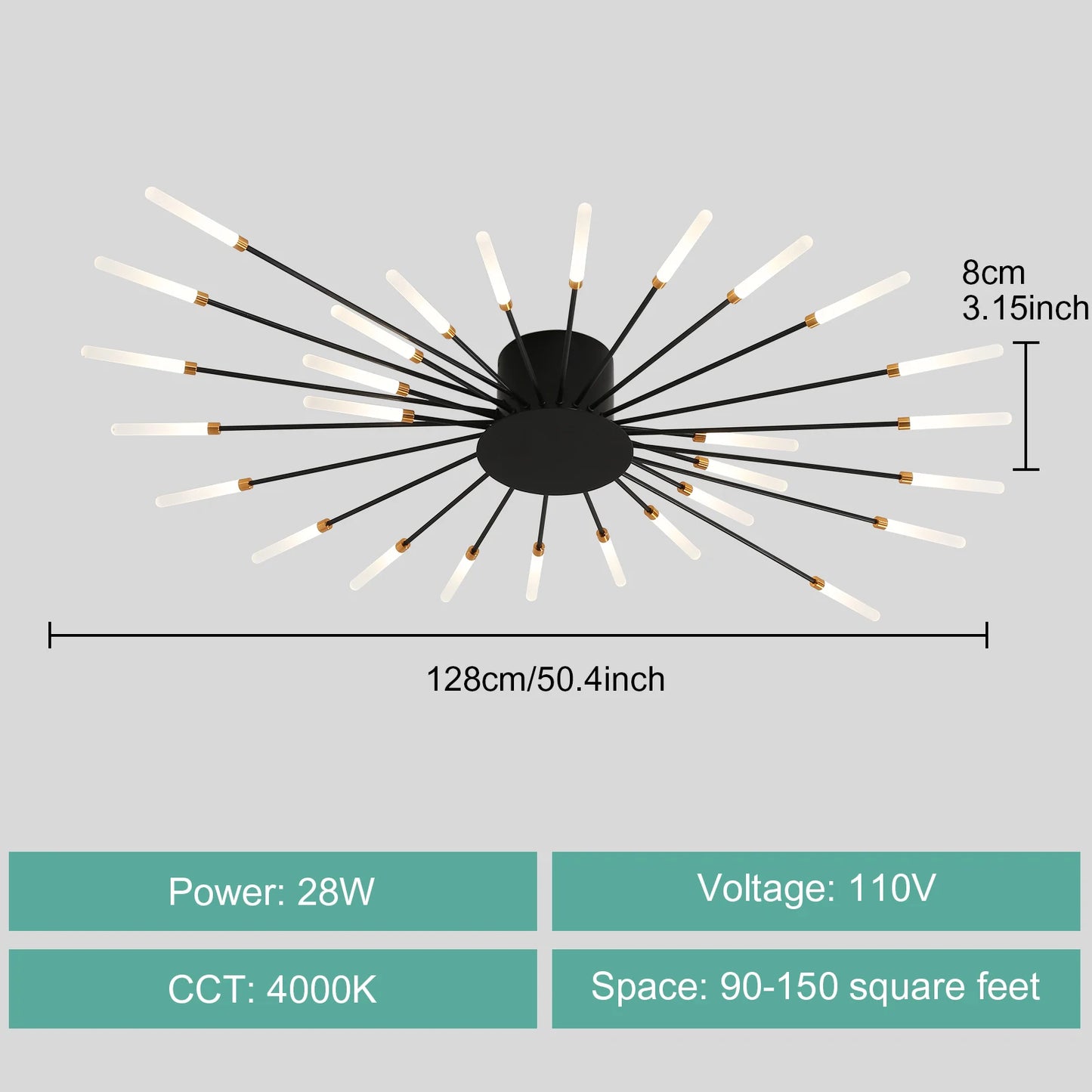Modern LED Ceiling Light Fixture For Living Room And Bedroom