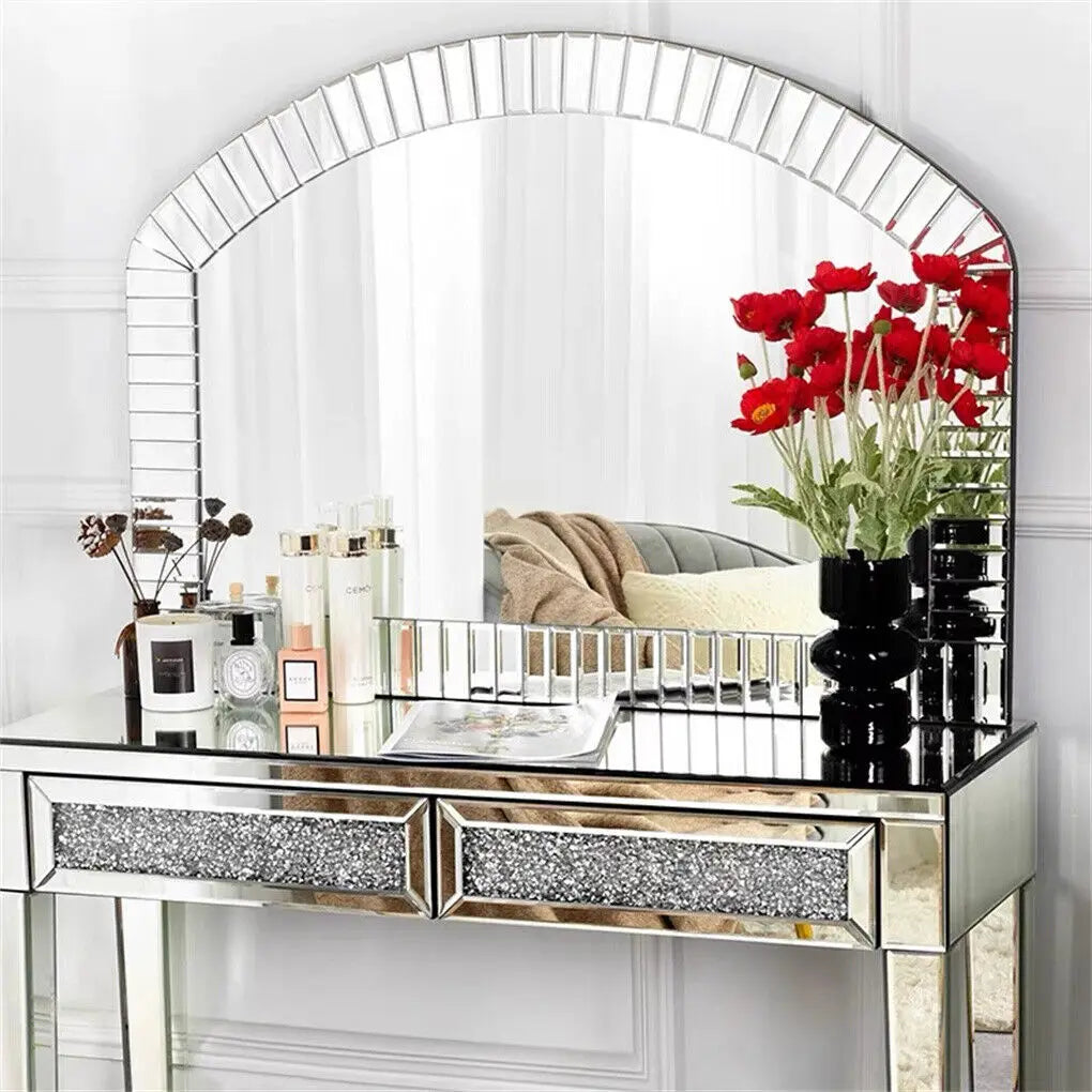 BORWARTH Arched Venetian Mirror With Beveled Glass Frame