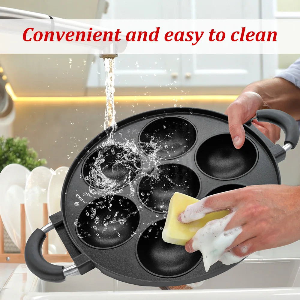 Cast Iron Omelette Pan Seven Hole Nonstick Cake Pan Cookware
