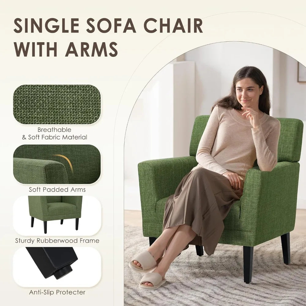 OEING Modern Upholstered Accent Armchairs For Living Room