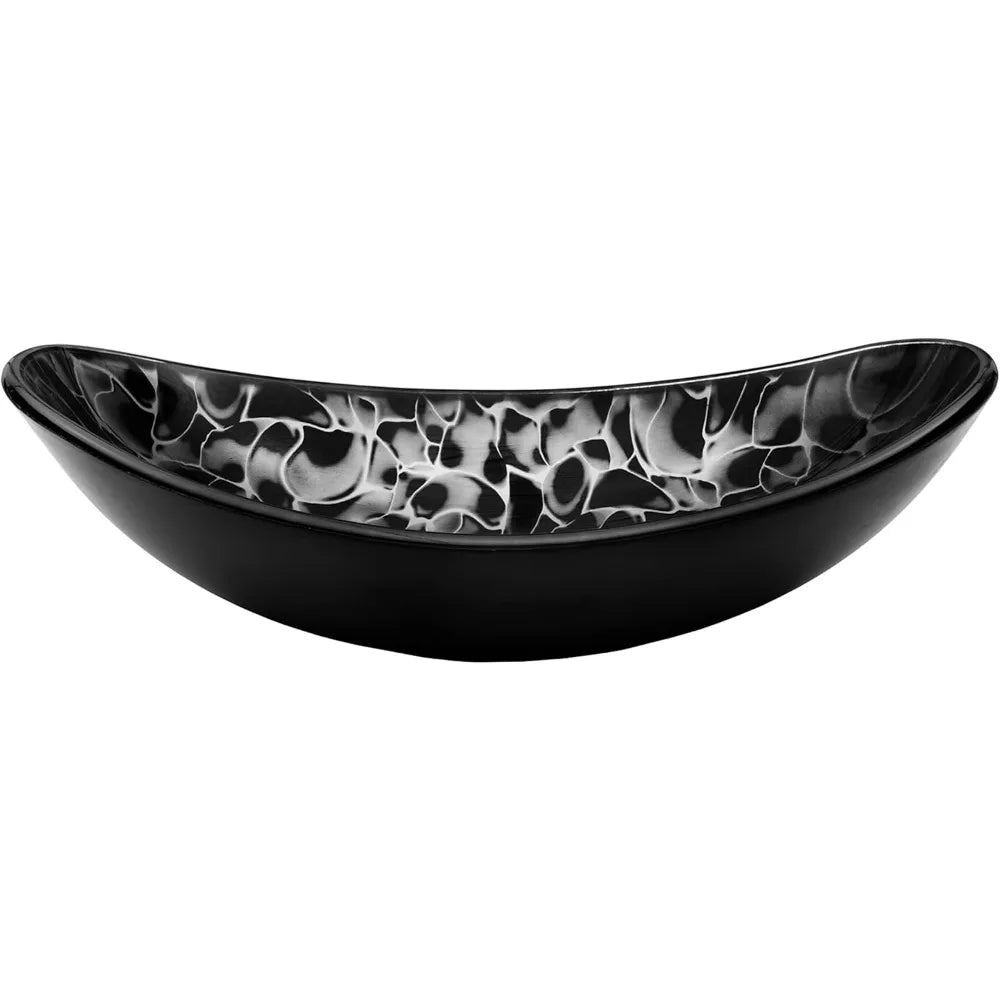 MNO Premium Oval Tempered Glass Vessel Bathroom Sink Drain