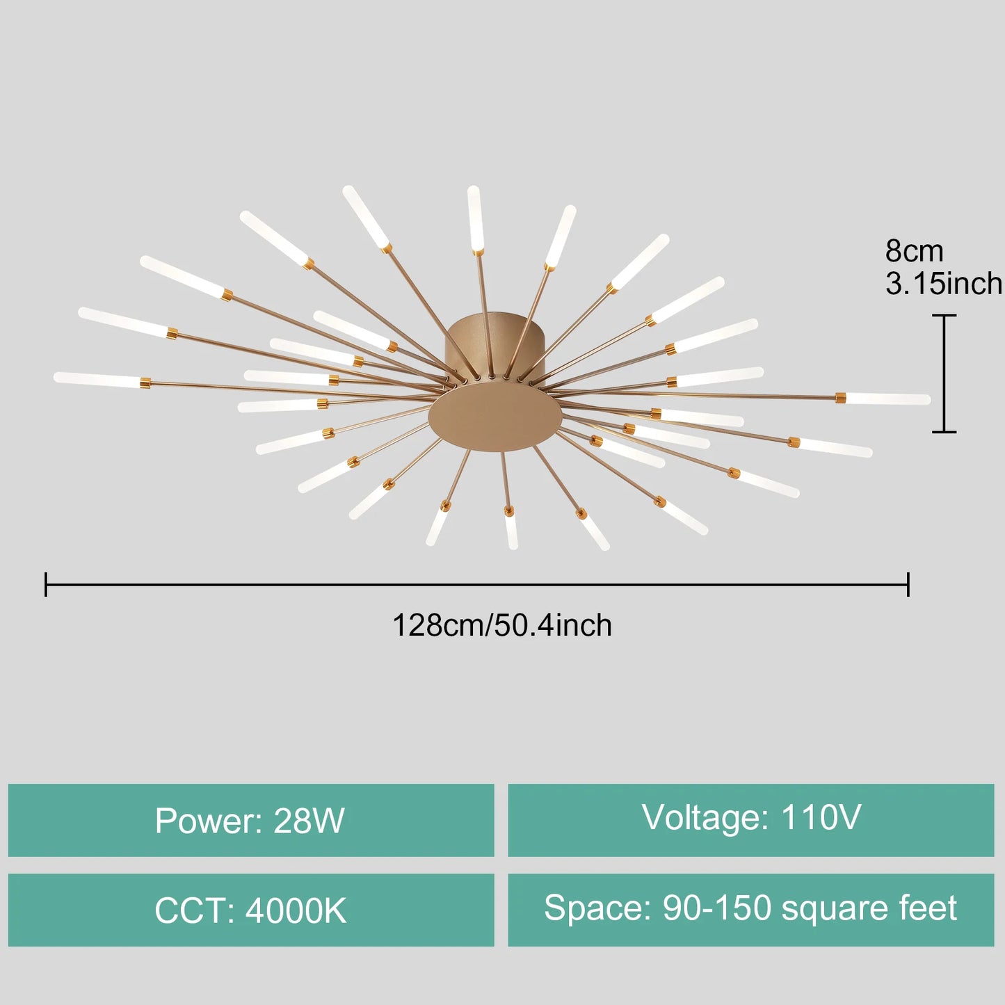 Modern LED Ceiling Light Fixture For Living Room And Bedroom