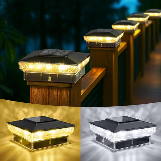 SZRSTH Solar Post Cap LuminaryLight 2 Pack for Decks Posts