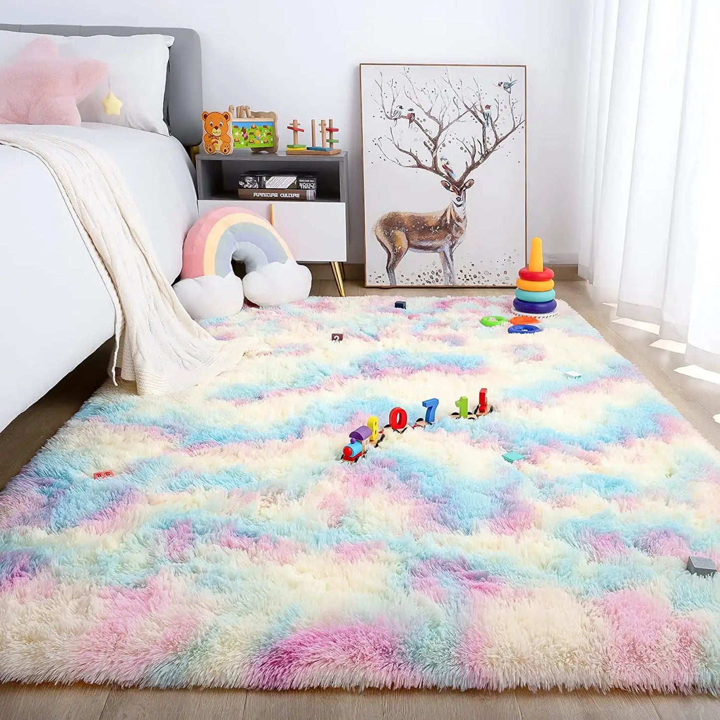 Lochas Super Soft Plush Tie Dye Velvet Rug For Living Room