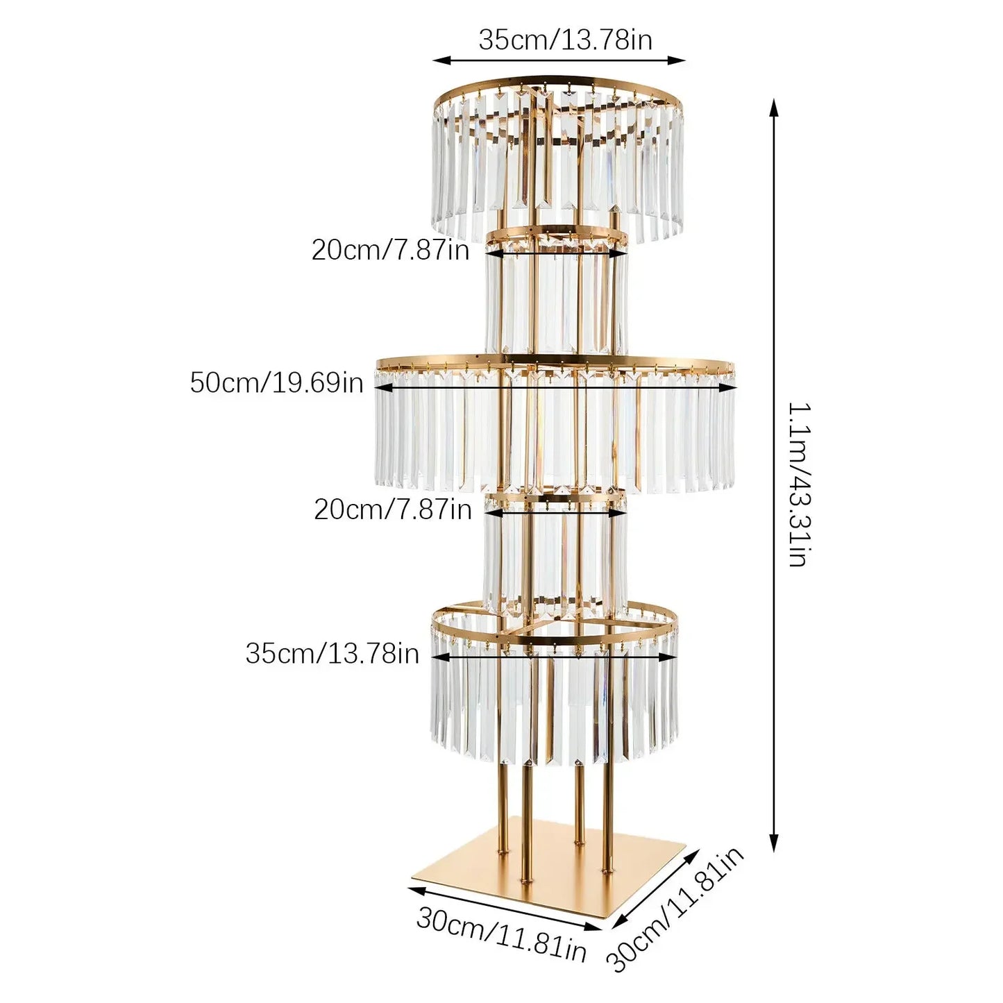 Hign-concerned Free Standing 5 Tier Centerpiece Stand