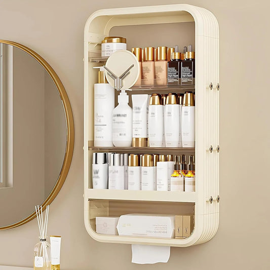 Hign-concerned Wall Mount Makeup Organizer Adhesive Shelf