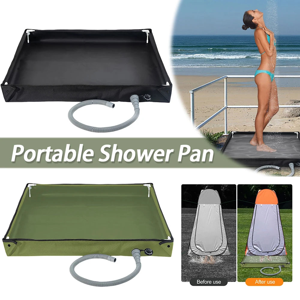 Shunmaii Portable Shower Base With Drain Hose For Camping