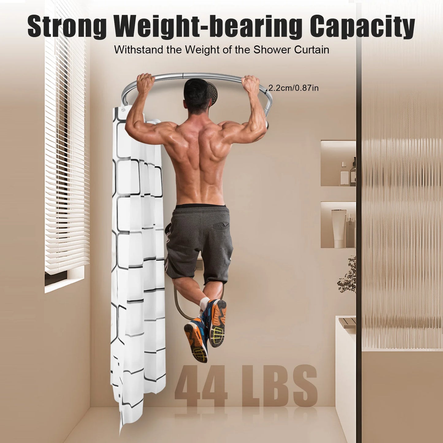 Craft of Weaving Stainless Curved Corner Shower Rod U Shaped