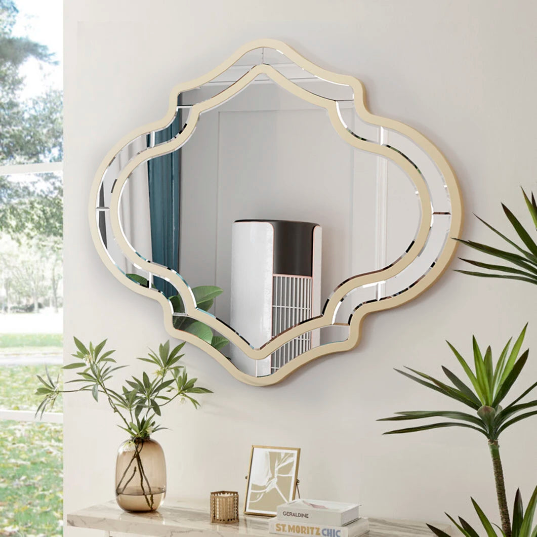 Hign Concerned Framed Wall Mirror Glass Decor For Living