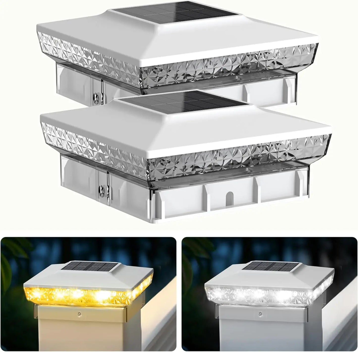 SZRSTH Solar Post Cap LuminaryLight 2 Pack for Decks Posts