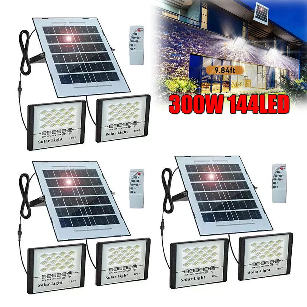 Solar Street Light 300W Outdoor Flood Lamp Waterproof Garden