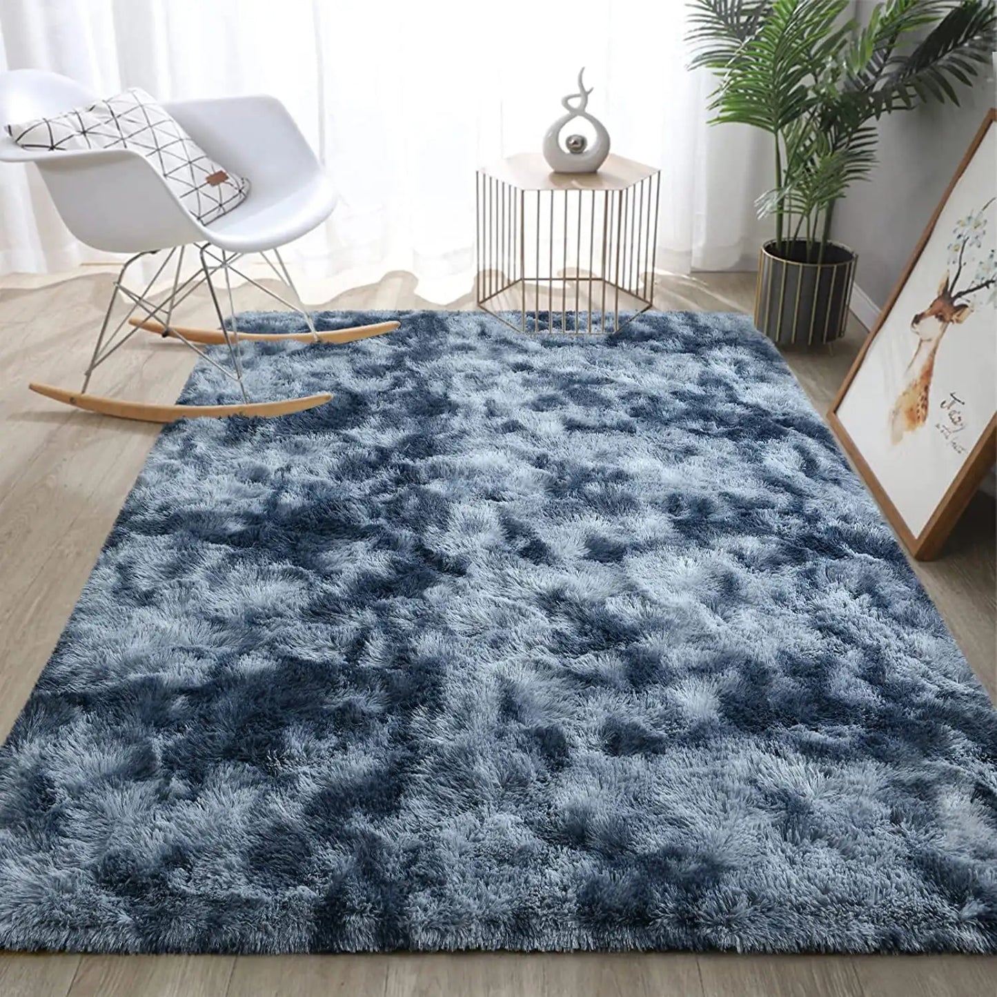 Lochas Super Soft Plush Tie Dye Velvet Rug For Living Room