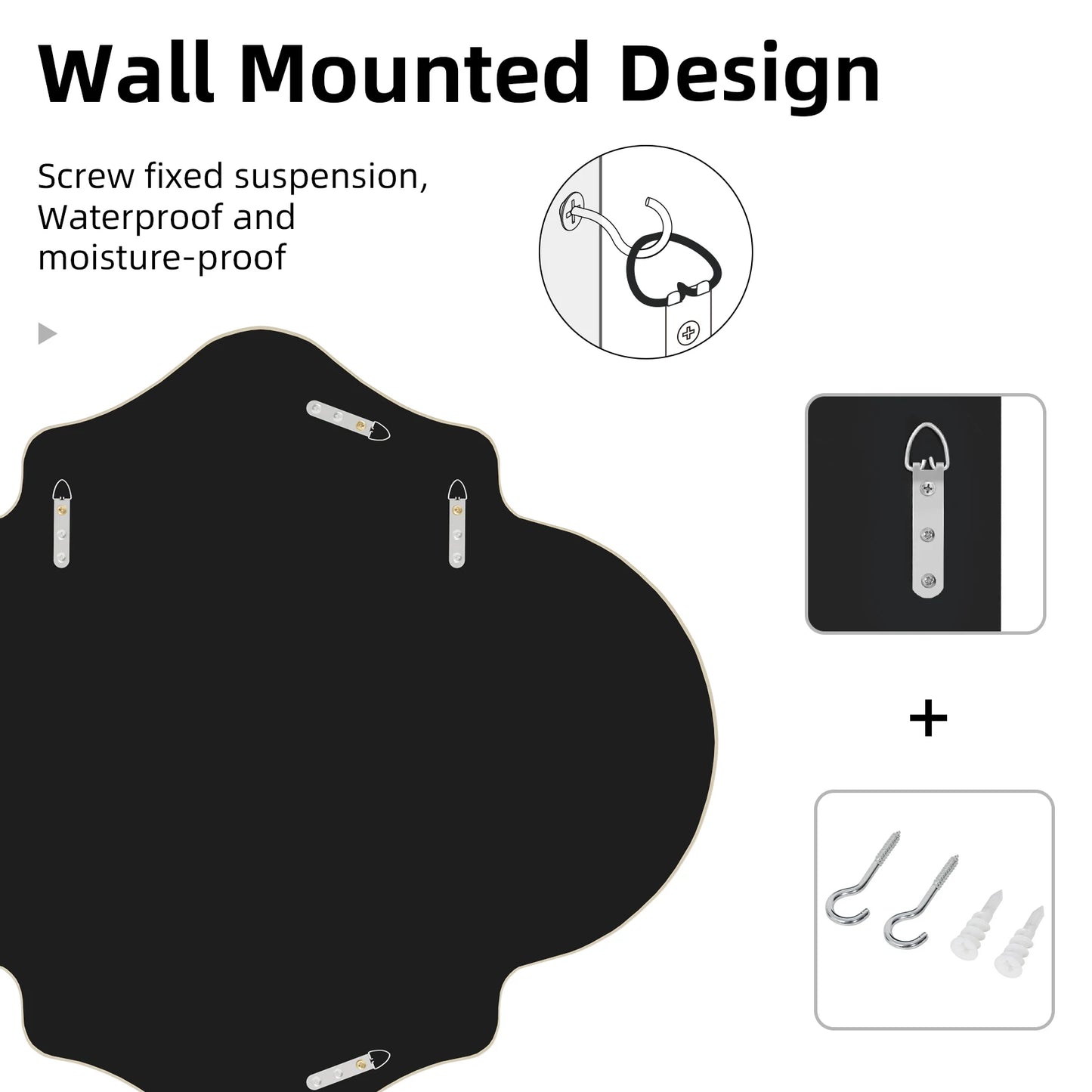 Hign Concerned Framed Wall Mirror Glass Decor For Living