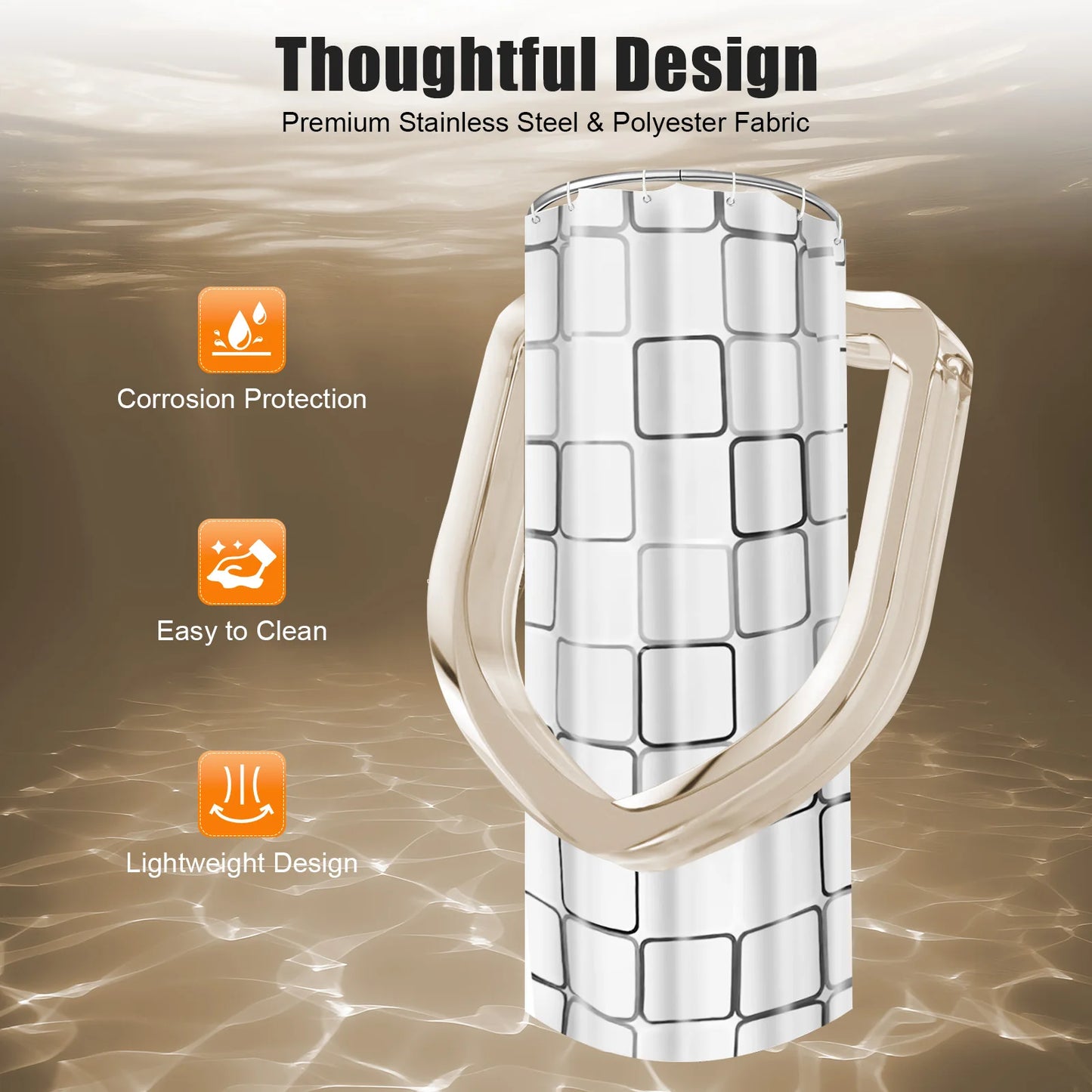 Craft of Weaving Stainless Curved Corner Shower Rod U Shaped