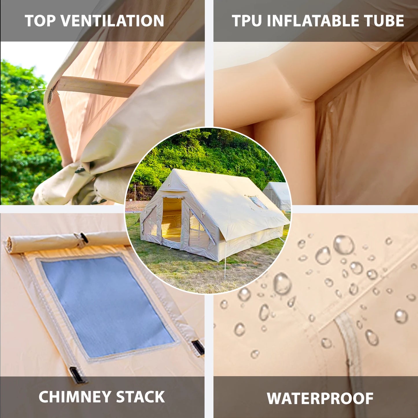 Building Inflatable Camping Tent Hand Pump Easy Setup