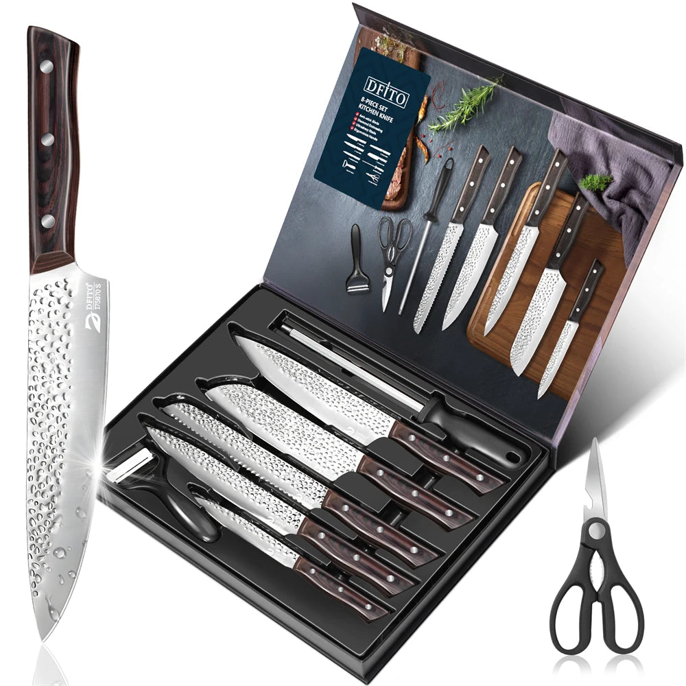 Ruiguan Kitchen Knife Set Santoku Chef Stainless Steel
