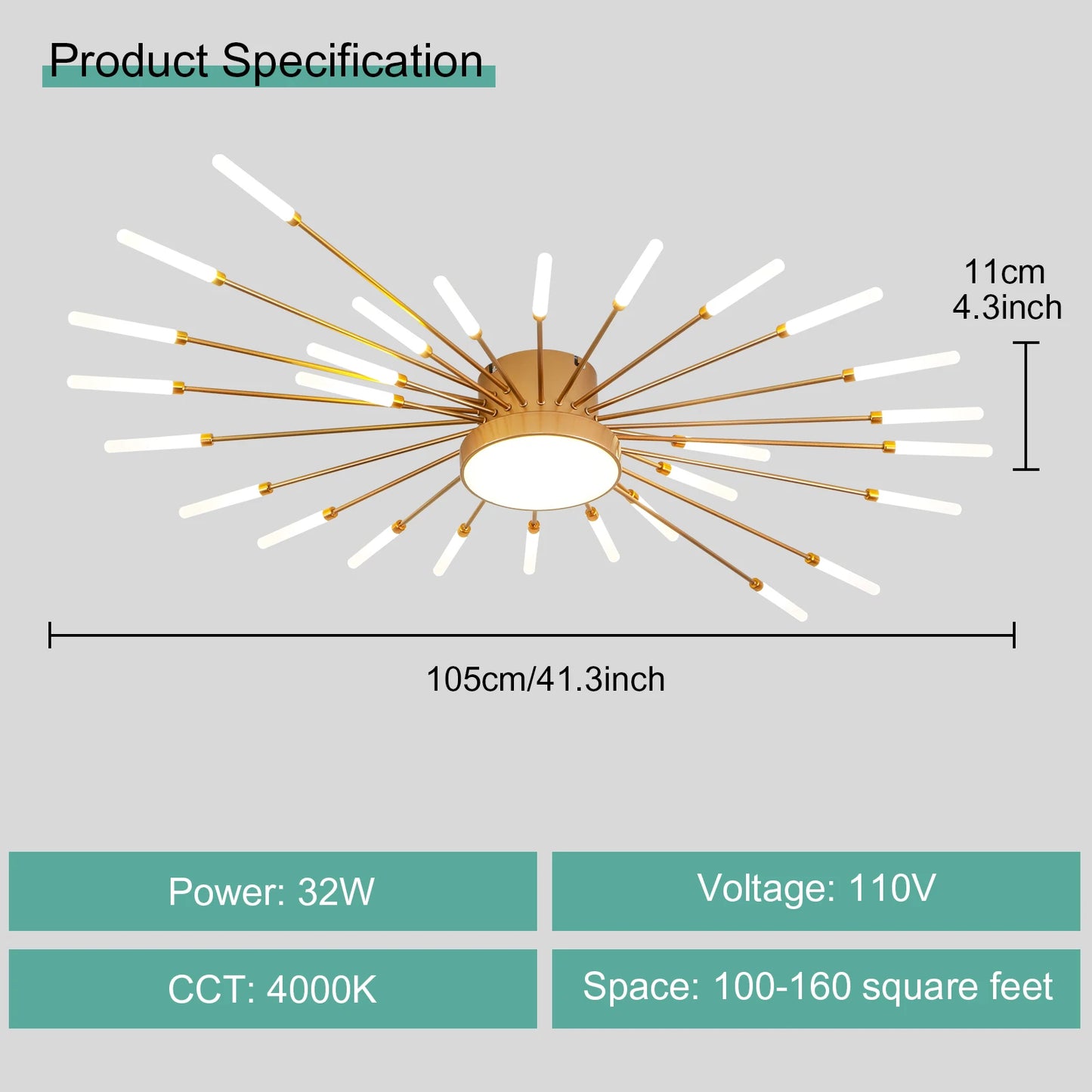 Modern LED Ceiling Light Fixture For Living Room And Bedroom