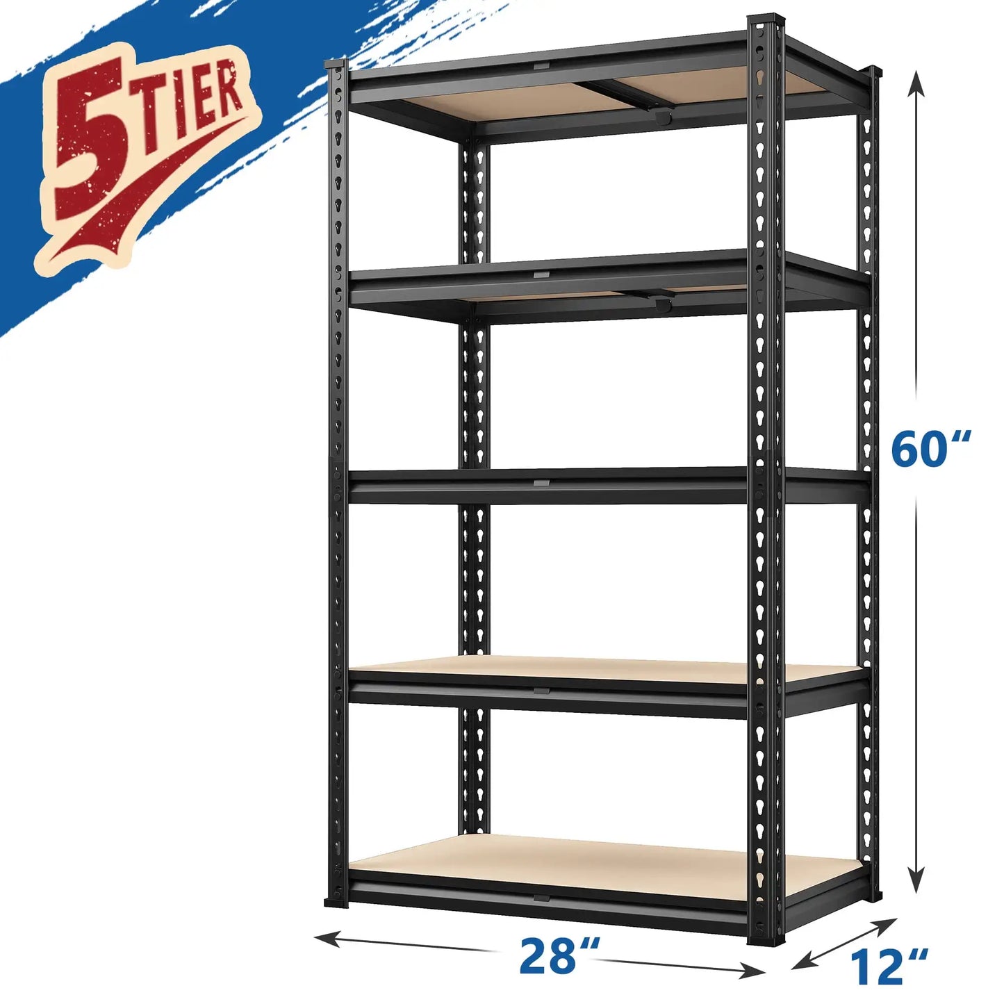 XMSJ 5 Tier Garage Shelving Heavy Duty Storage Shelves