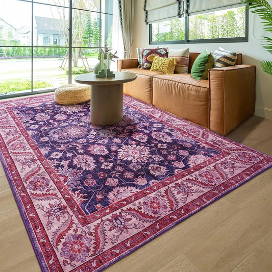 Vintage Floral Soft Area Rug For Bedroom And Living Room