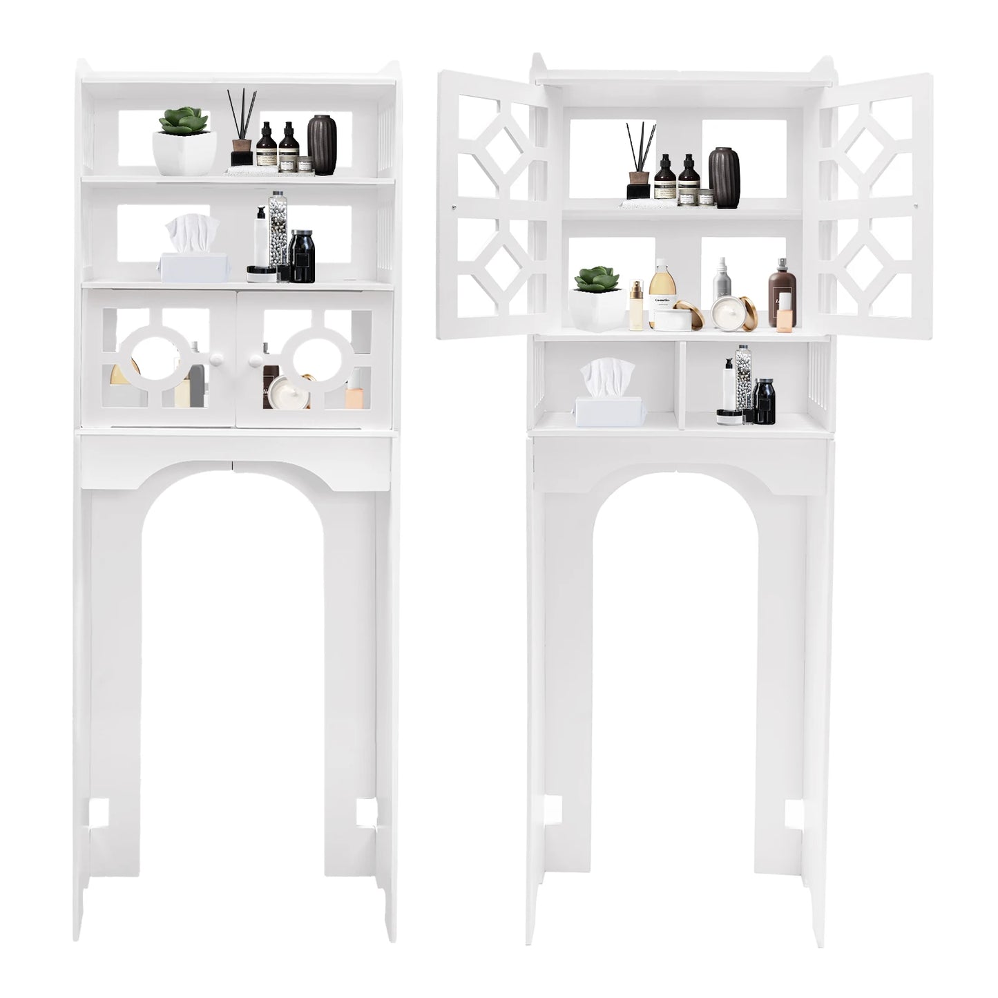 Hign-concerned 4 Tier Over Toilet Cabinet Organizer Shelf