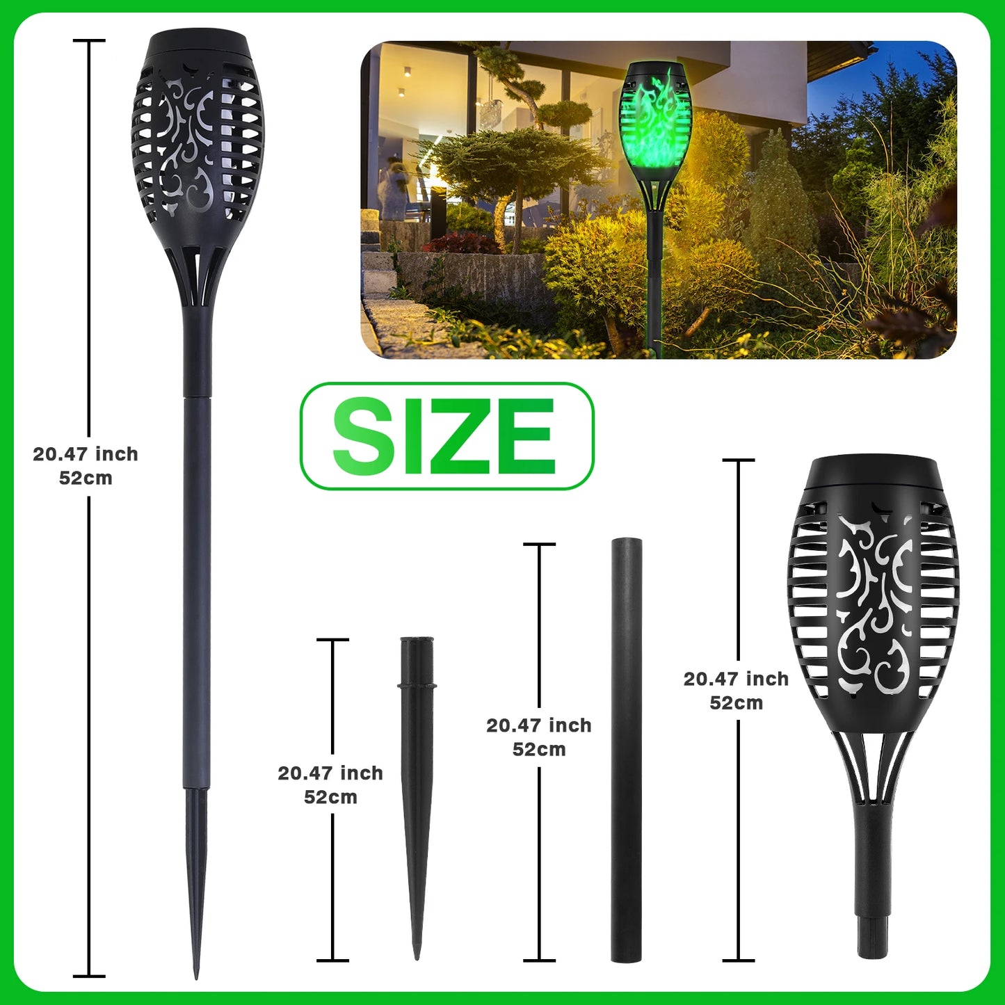 Led Solar Flame Light Outdoor Flickering Torch Lamp
