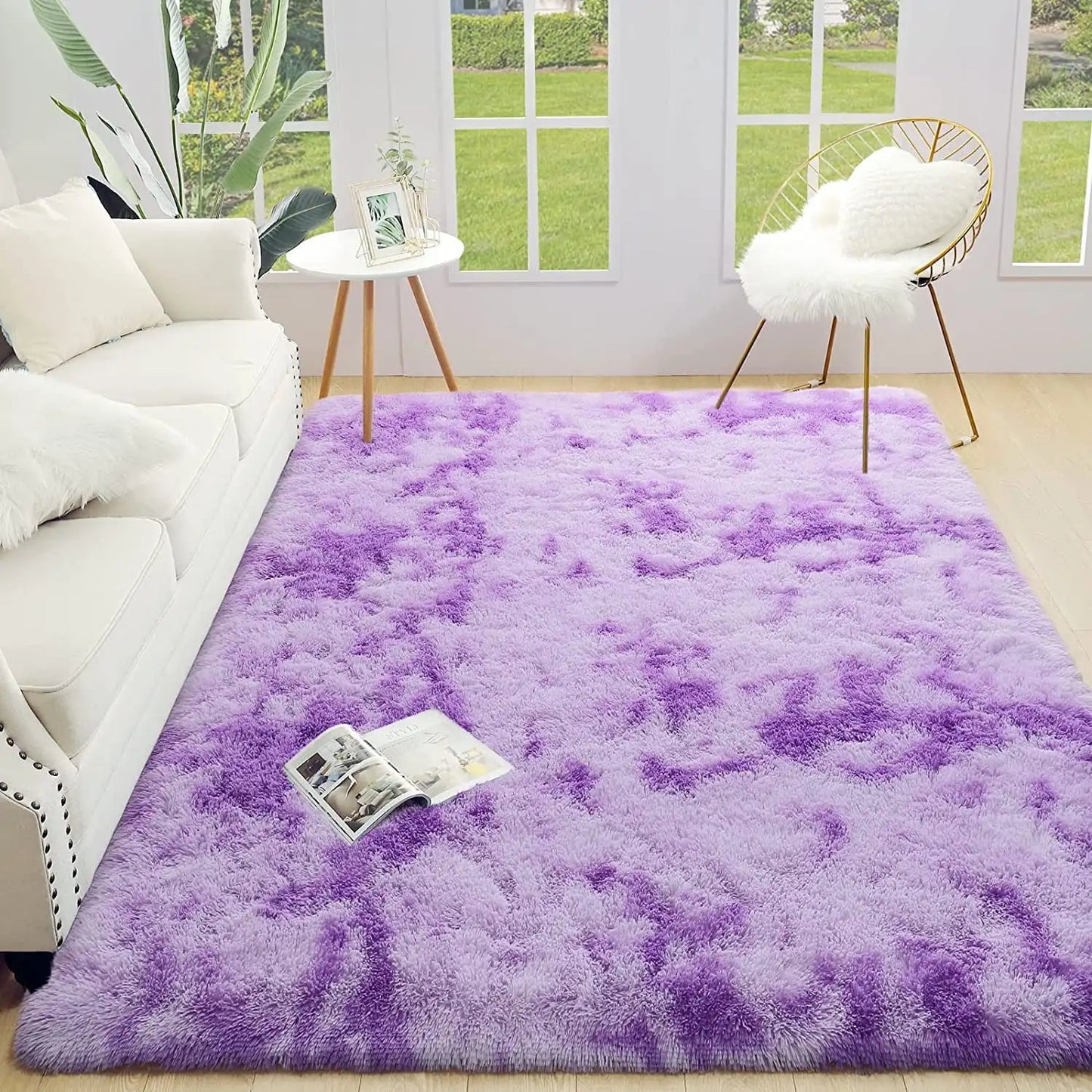 Lochas Super Soft Plush Tie Dye Velvet Rug For Living Room