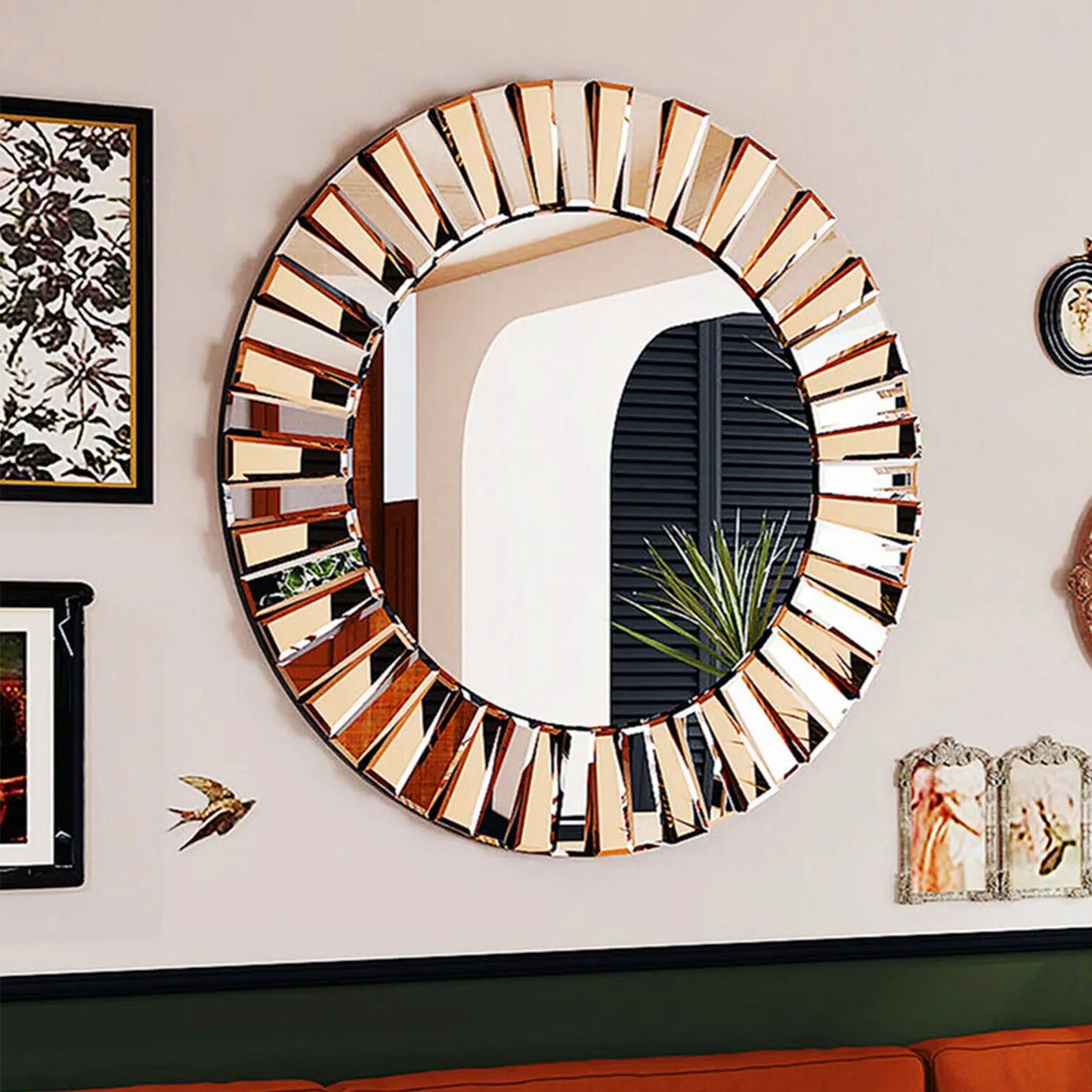 BORWARTH Round Mirror Wall Decor for Hallway Entrance