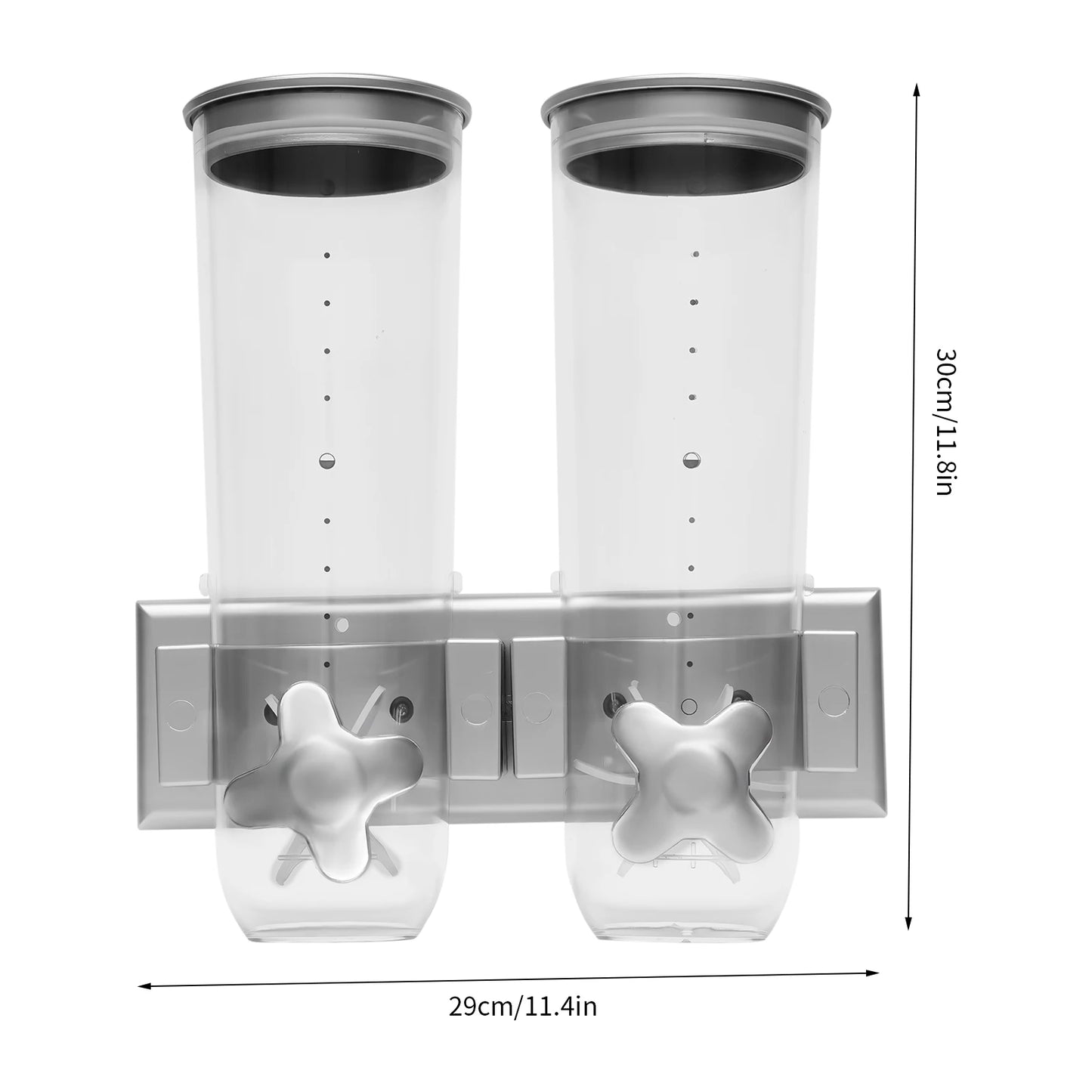 Hign-concerned Wall Mount Dry Food Dispenser Dual Buckets