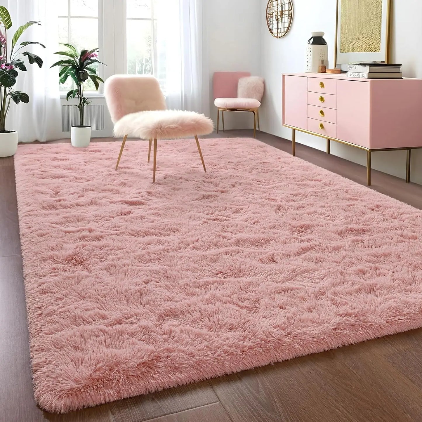 Aubusson Fluffy Area Rug For Bedroom And Living Room