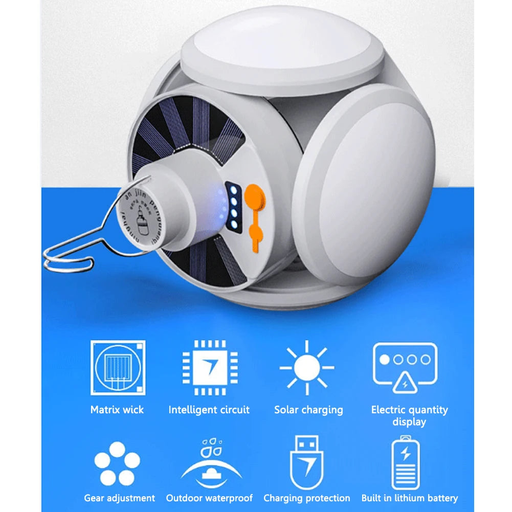 Shunmaii Solar Camping Light Bulb Lantern 500LM Rechargeable