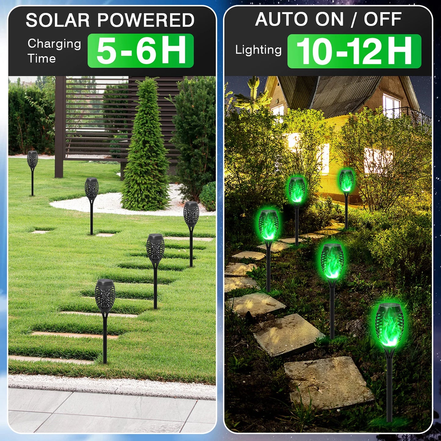 Led Solar Flame Light Outdoor Flickering Torch Lamp