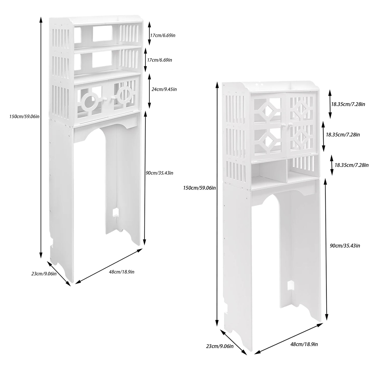 Hign-concerned 4 Tier Over Toilet Cabinet Organizer Shelf