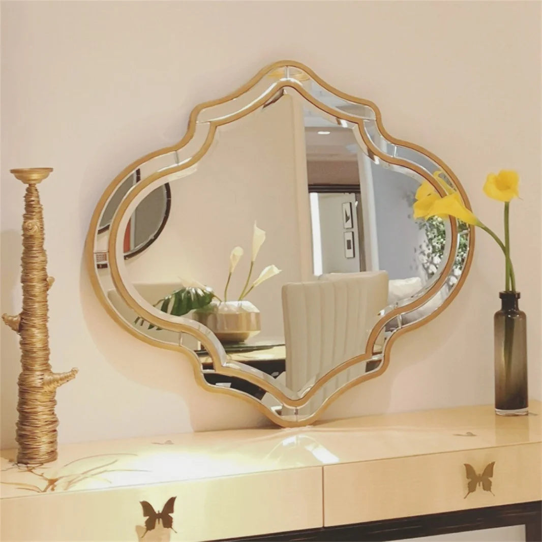 Hign Concerned Framed Wall Mirror Glass Decor For Living