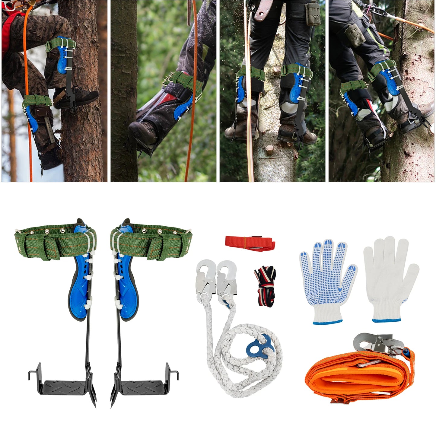 Tree Climbing Spikes Set Professional Safety Belt Tool