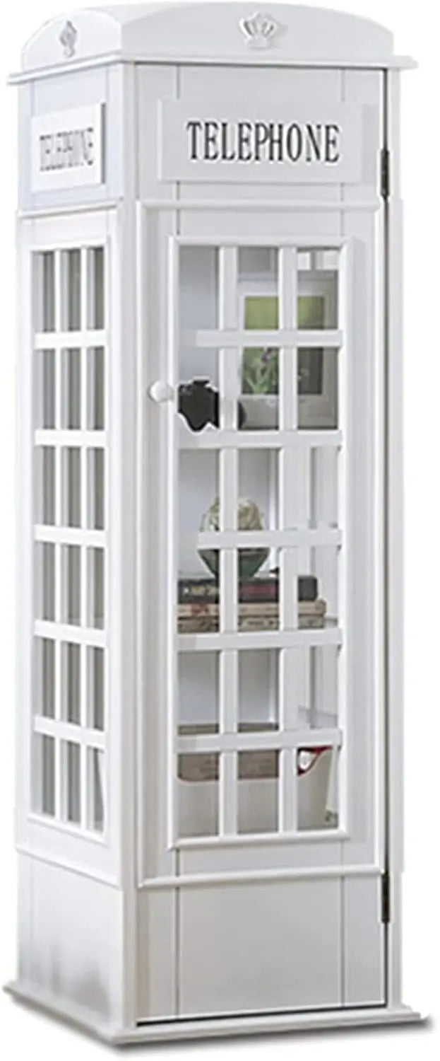 Huanzhuang 5 Tier Wood Bookshelf Telephone Booth Shape